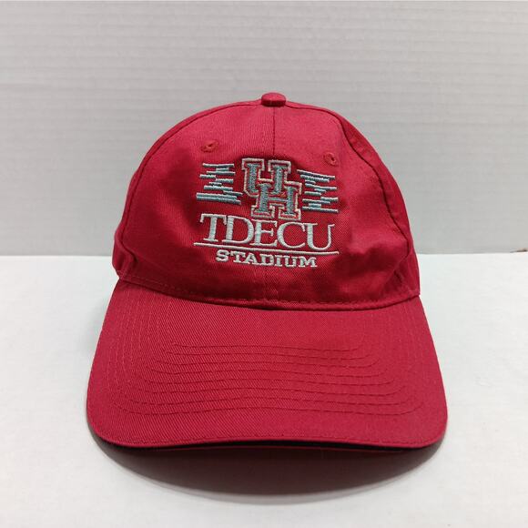 UH TDECU Stadium Dad Hat Cap‎ Cloth Strap Adjustable Red - Picture 1 of 7